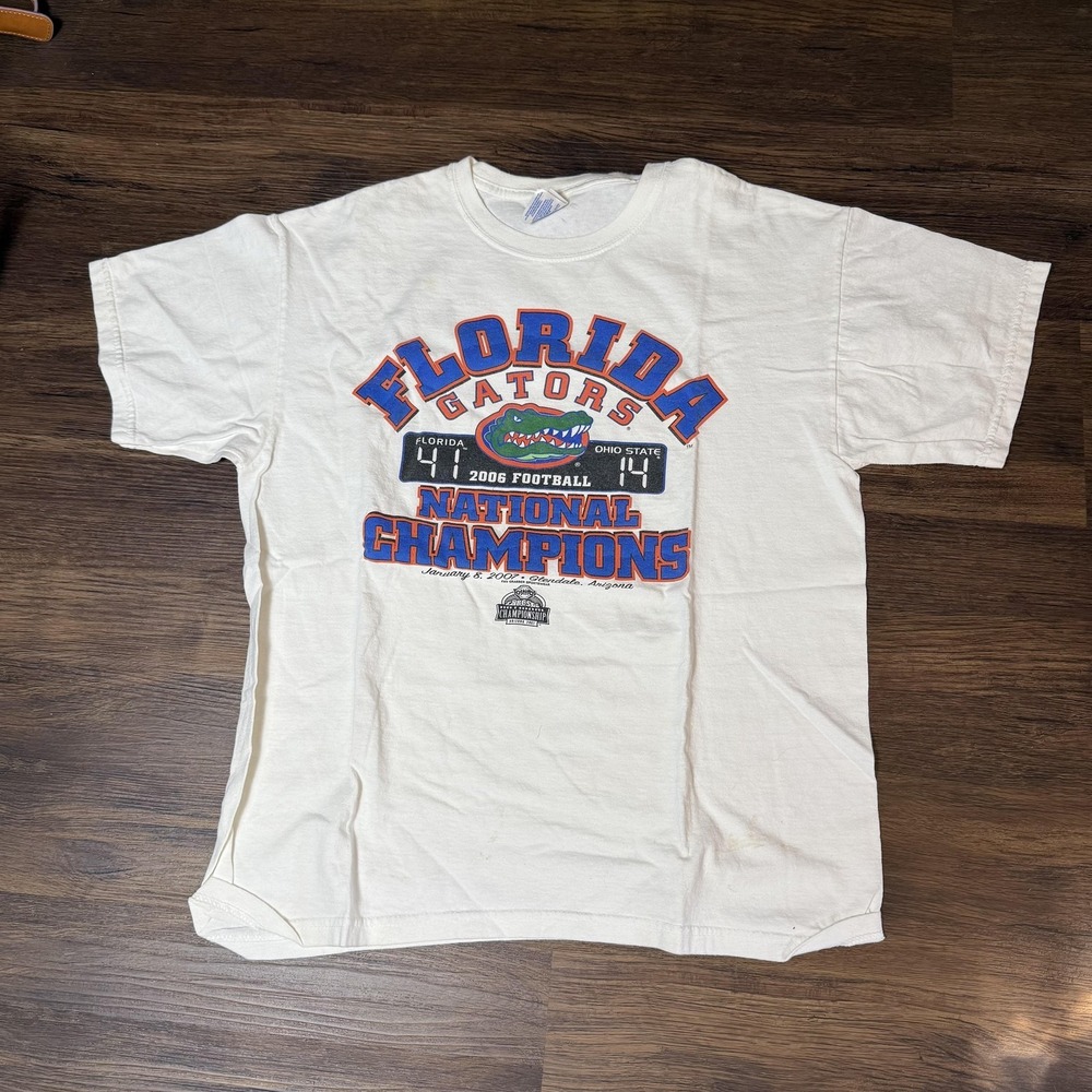 Florida Gators‎ Shirt Mens Large White NCAA Football National Champions 2007 Tee